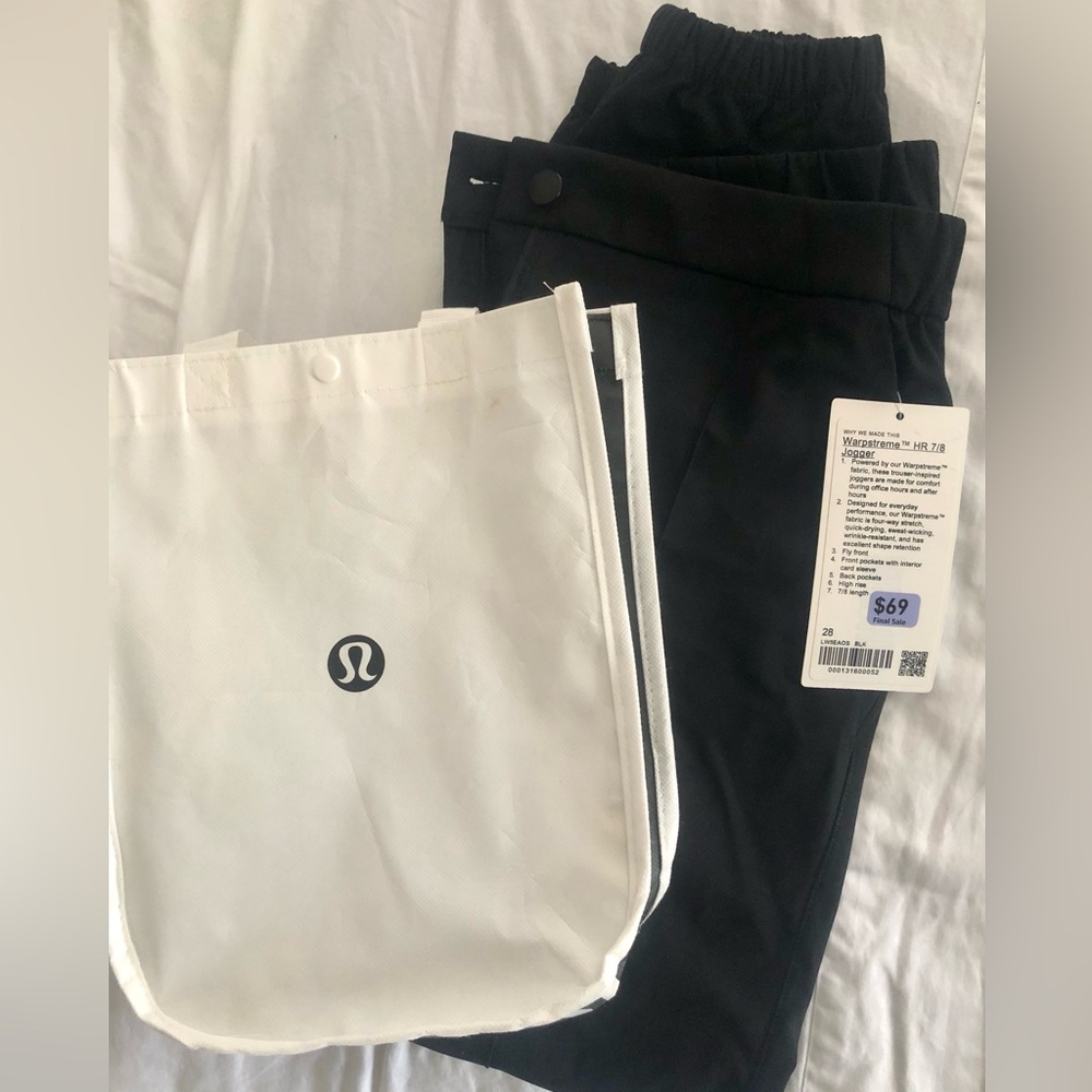 Lululemon Warpstreme HR 7/8 Jogger and Lululemon bag